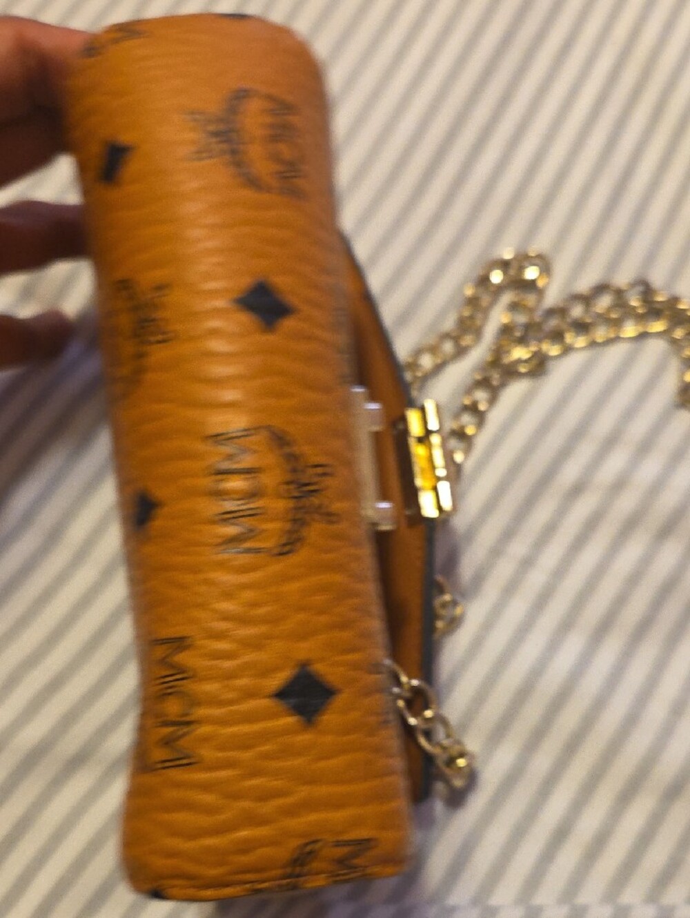 MCM Cognac Visetos Small Chain Crossbody - Picture 5 of 6